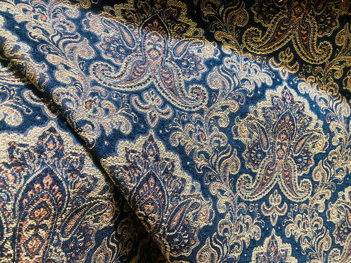 NEW Queen Janey Designer Kilim Rug Inspired Damask Chenille Upholstery Fabric - Black - Fancy Styles Fabric Pierre Frey Lee Jofa Brunschwig & Fils