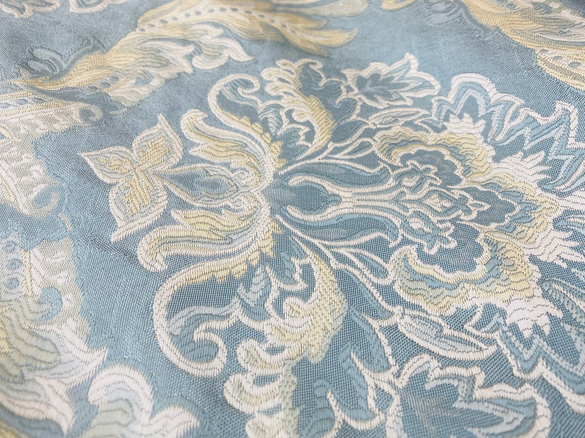 NEW! King Jegeus Designer Quilted Brocade Damask Upholstery Fabric- French Blue - Fancy Styles Fabric Pierre Frey Lee Jofa Brunschwig & Fils