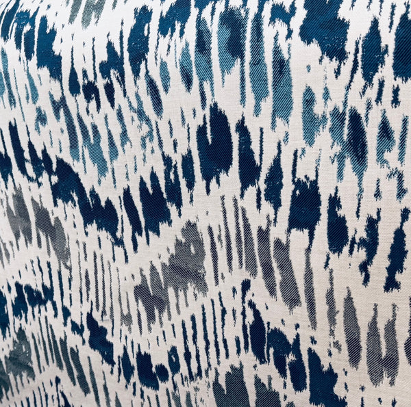 SUNBRELLA Indigo Blue Geometric Waterproof Indoor Outdoor Upholstery Fabric - Fancy Styles Fabric Pierre Frey Lee Jofa Brunschwig & Fils
