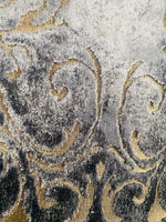 NEW! Duke Santori Designer Venetian Italian Burnout Medallion Chenille Silver-Charcoal Grey Bronze Fabric Upholstery