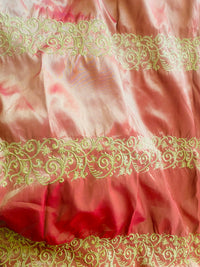 NEW Lady Linda Red with Gold Iridescence “Faux Silk”Embroidered Fabric - Fancy Styles Fabric Pierre Frey Lee Jofa Brunschwig & Fils