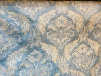 NEW! King Jegeus Designer Quilted Brocade Damask Upholstery Fabric- French Blue - Fancy Styles Fabric Pierre Frey Lee Jofa Brunschwig & Fils