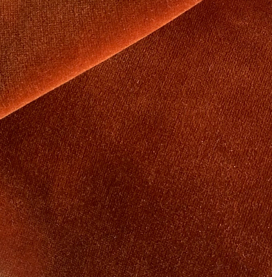 NEW COLOR! Prince Oliver - Designer 100% Cotton Made In Belgium Upholstery Velvet Fabric - Icy Burnt Orange - Fancy Styles Fabric Pierre Frey Lee Jofa Brunschwig & Fils