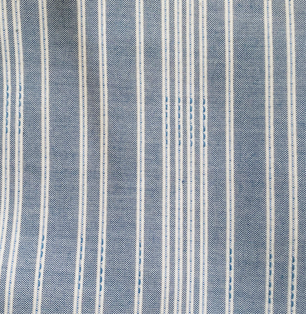 New! SUNBRELLA Indigo Blue White Striped Embroidered Waterproof Indoor Outdoor Upholstery Fabric - Fancy Styles Fabric Pierre Frey Lee Jofa Brunschwig & Fils