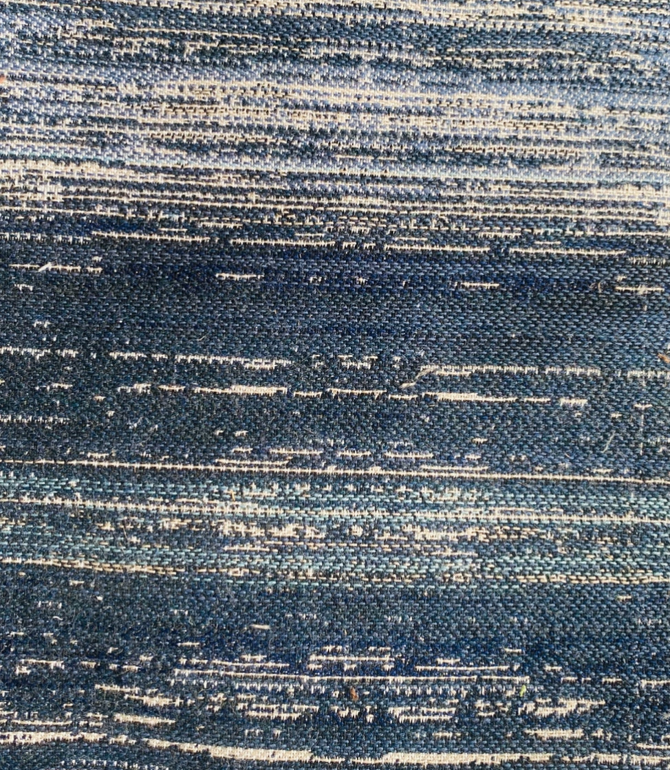 New! SUNBRELLA Indigo Blue Uneven Melange Stripe Waterproof Indoor Outdoor Upholstery Fabric - Fancy Styles Fabric Pierre Frey Lee Jofa Brunschwig & Fils