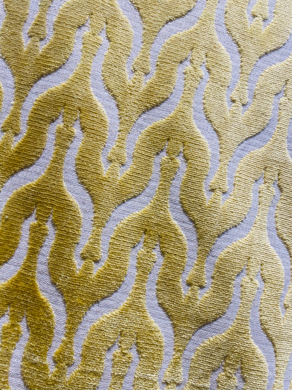 NEW Queen Linda Italian Burnout Floral Chenille Velvet Upholstery Fabric - Soft Yellow - Fancy Styles Fabric Pierre Frey Lee Jofa Brunschwig & Fils