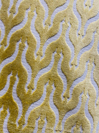 NEW Queen Linda Italian Burnout Floral Chenille Velvet Upholstery Fabric - Soft Yellow - Fancy Styles Fabric Pierre Frey Lee Jofa Brunschwig & Fils