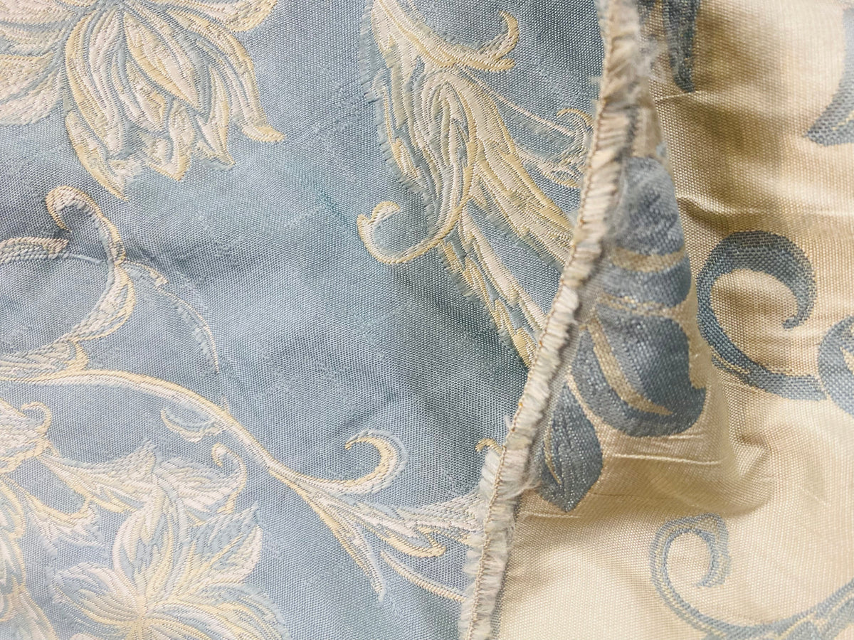 NEW! Queen Petrie Designer Quilted Brocade Floral Upholstery Fabric- French Blue LL - Fancy Styles Fabric Pierre Frey Lee Jofa Brunschwig & Fils