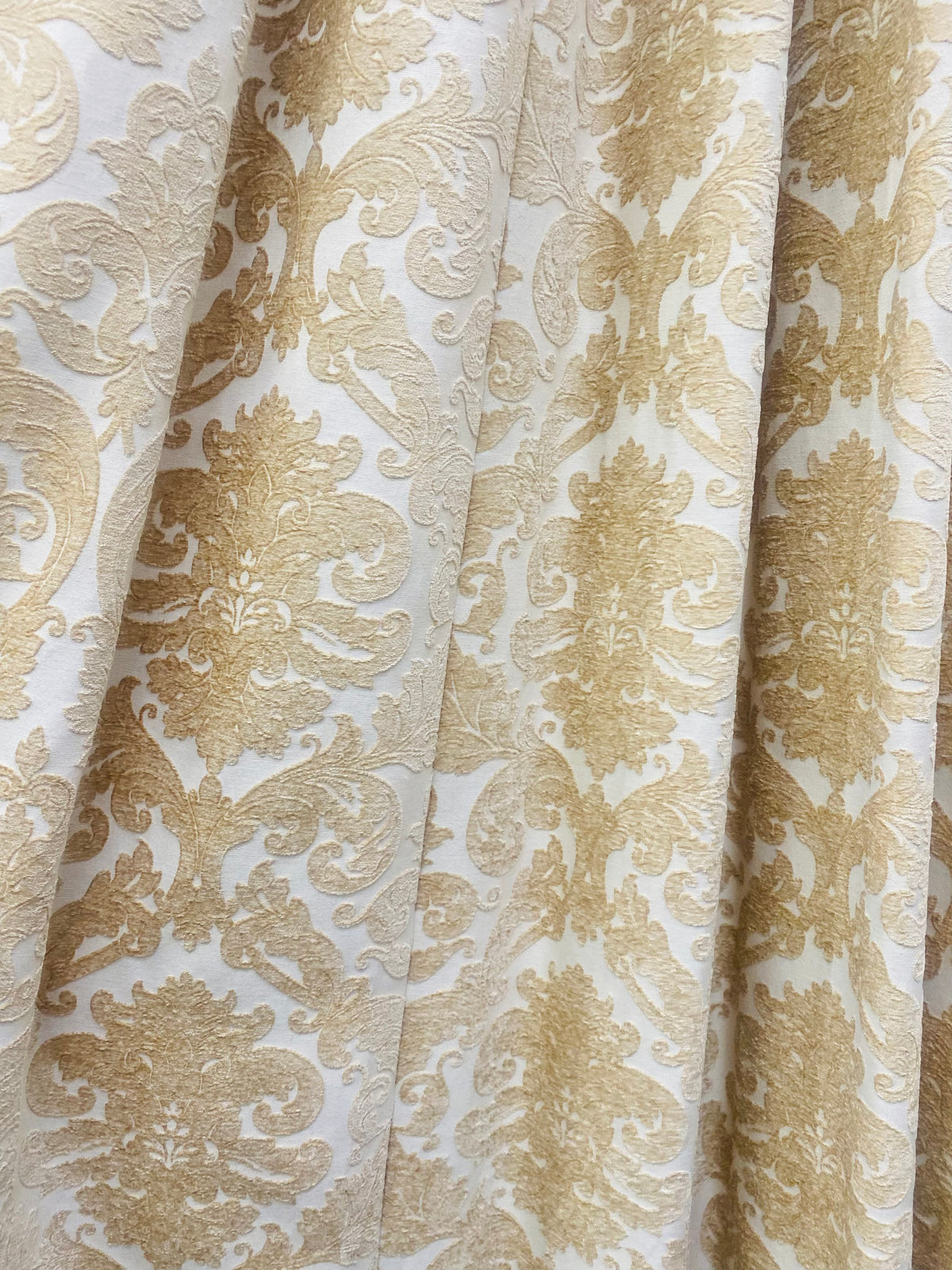 NEW King Benjamin Designer Damask Burnout Chenille Velvet Fabric - Upholstery - Cream - Fancy Styles Fabric Pierre Frey Lee Jofa Brunschwig & Fils