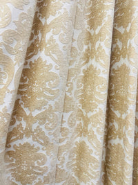 NEW King Benjamin Designer Damask Burnout Chenille Velvet Fabric - Upholstery - Cream - Fancy Styles Fabric Pierre Frey Lee Jofa Brunschwig & Fils