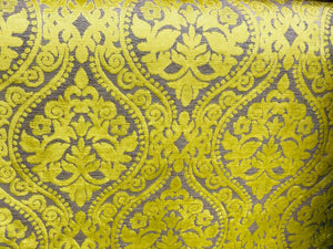 NEW! Sir Sanders Novelty Burnout Medallion Chenille Velvet Fabric - Electric Yellow- Upholstery - Fancy Styles Fabric Pierre Frey Lee Jofa Brunschwig & Fils