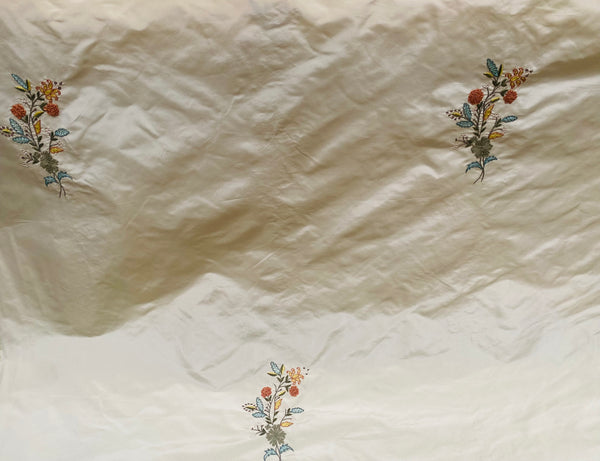 NEW! Princess Jardin 100% Silk Taffeta Novelty Embroidered Drapery Fabric in Floral- Cream - Fancy Styles Fabric Pierre Frey Lee Jofa Brunschwig & Fils