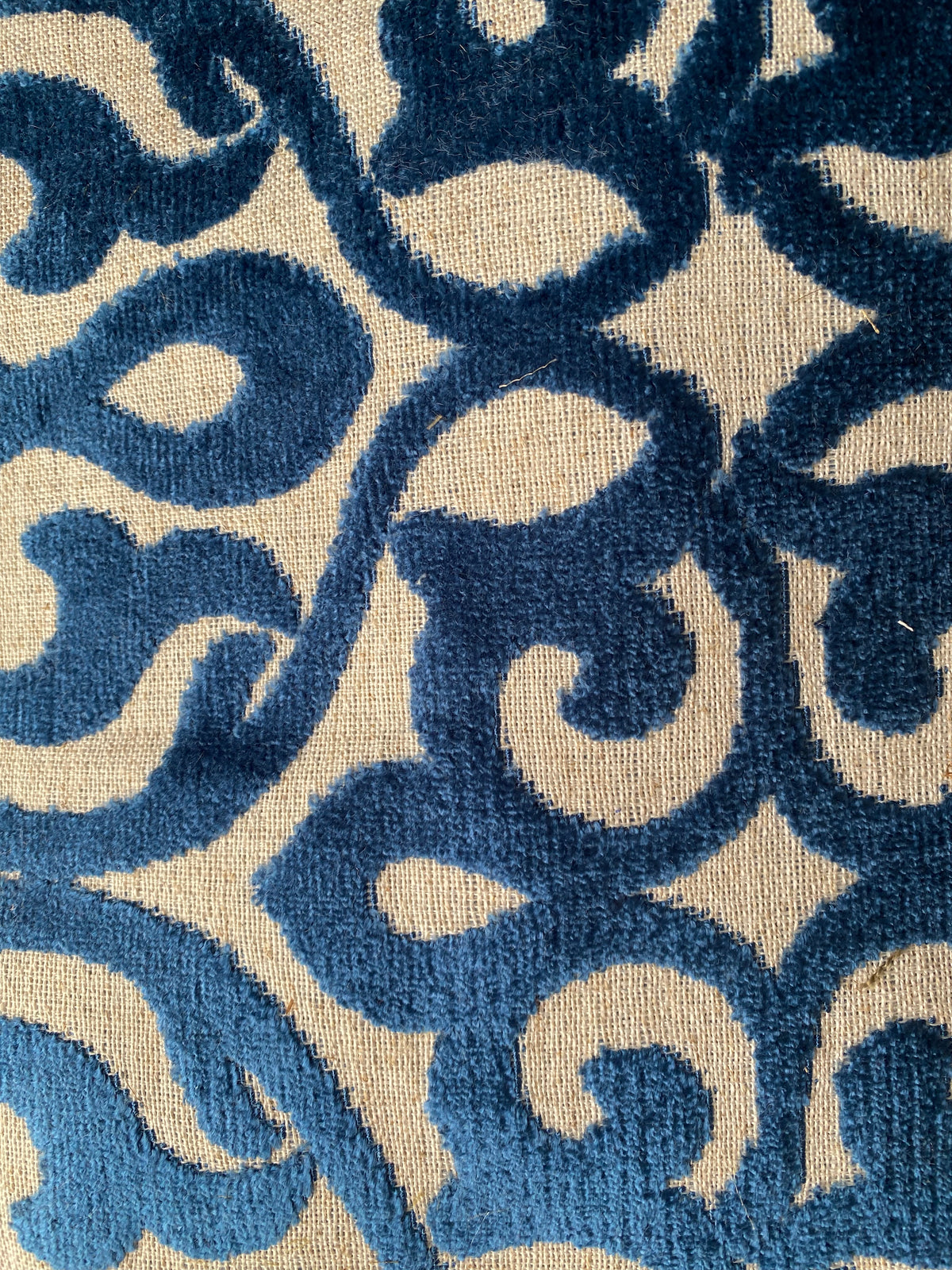 Sir Salvador Novelty Burnout Medallion Floral Velvet Fabric - Blue- Upholstery - Fancy Styles Fabric Pierre Frey Lee Jofa Brunschwig & Fils
