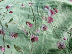 App Sale: Duke Vladimir Embroidered Floral “Faux Silk” Fabric Mint Green