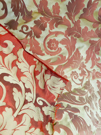 NEW! Princess Heart 100% Silk Satin Novelty Jacquard Damask Fabric- Pink and Gold - Fancy Styles Fabric Pierre Frey Lee Jofa Brunschwig & Fils