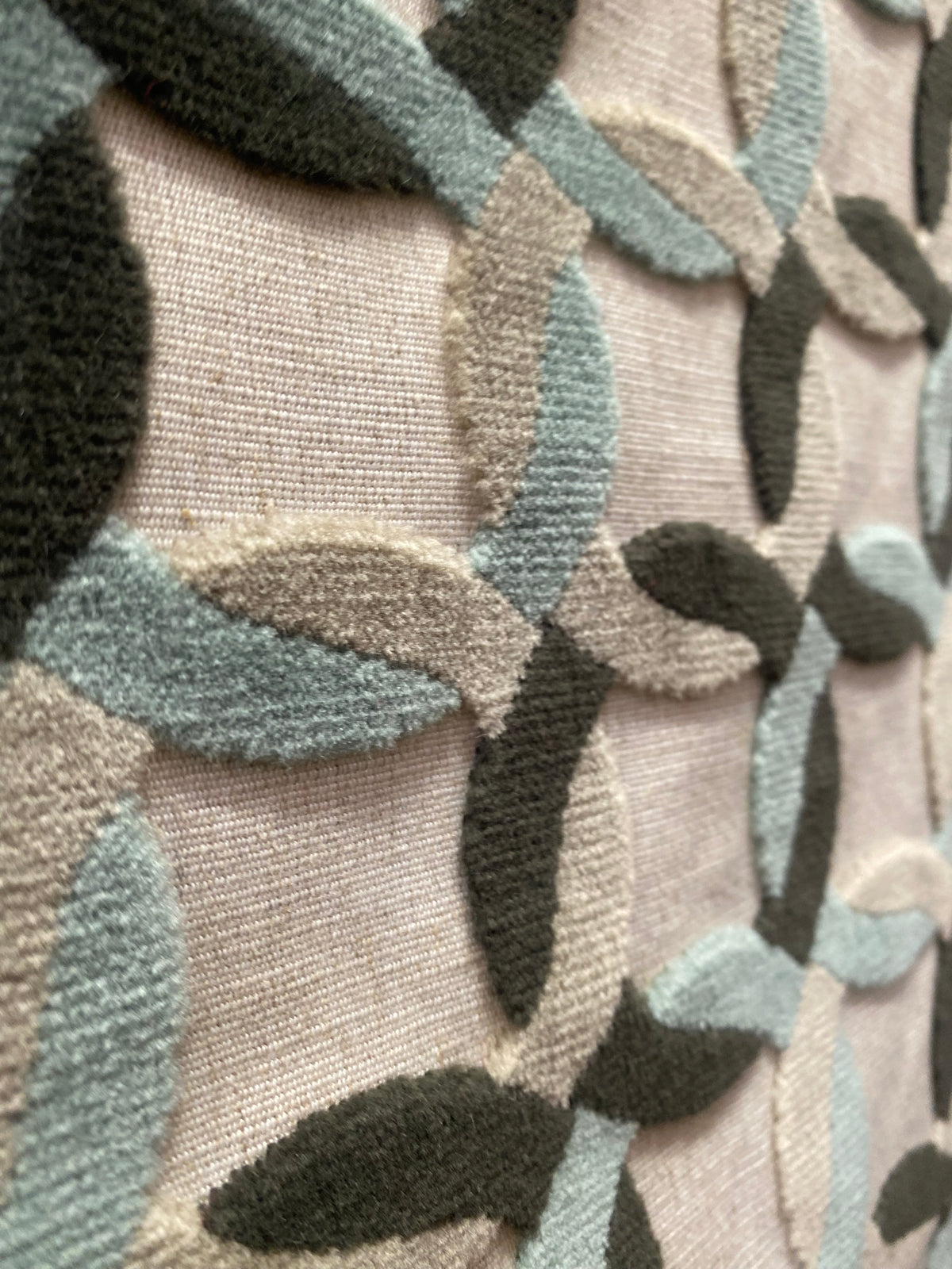 NEW! Prince Mekke - Designer Italian Venetian Burnout Geometric Cut Velvet Fabric Upholstery - Grey Blue - Fancy Styles Fabric Pierre Frey Lee Jofa Brunschwig & Fils