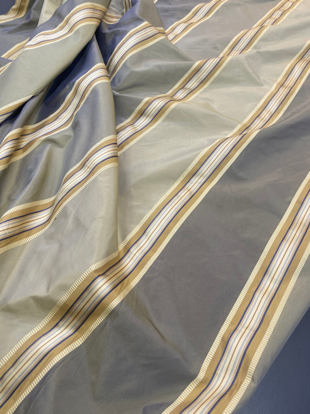 NEW On Sale! Schumacher 100% Silk Taffeta Ribbon Stripes Fabric - Fancy Styles Fabric Pierre Frey Lee Jofa Brunschwig & Fils