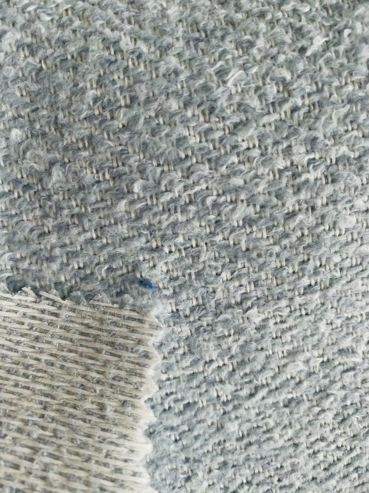 New! SUNBRELLA Light Grey Blue Nubby Boucle Water Repellent Indoor Outdoor Fabric - Fancy Styles Fabric Pierre Frey Lee Jofa Brunschwig & Fils