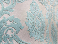 NEW Duke Raphael Designer Velvet Chenille Burnout Medallion Upholstery Fabric - French Blue - Fancy Styles Fabric Pierre Frey Lee Jofa Brunschwig & Fils