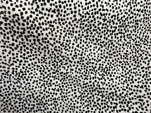 NEW Duchess Logan Snow Leopard Dalmation Novelty Upholstery Velvet White and Black