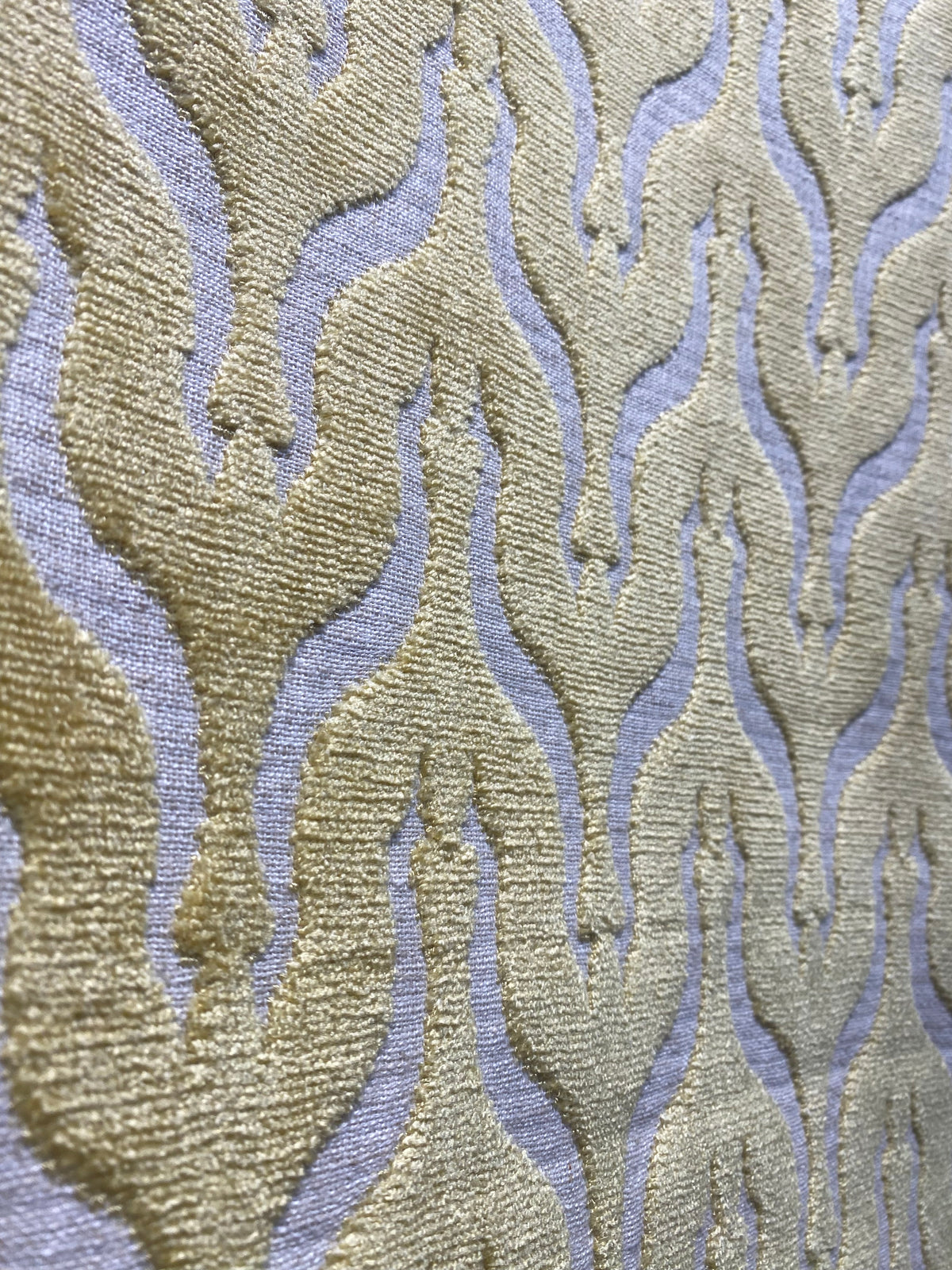 NEW Queen Linda Italian Burnout Floral Chenille Velvet Upholstery Fabric - Soft Yellow - Fancy Styles Fabric Pierre Frey Lee Jofa Brunschwig & Fils