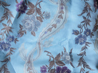 NEW Queen Marionette Novelty Ritz Neoclassical Brocade Medallion Floral Aubusson Satin Fabric - Light Blue