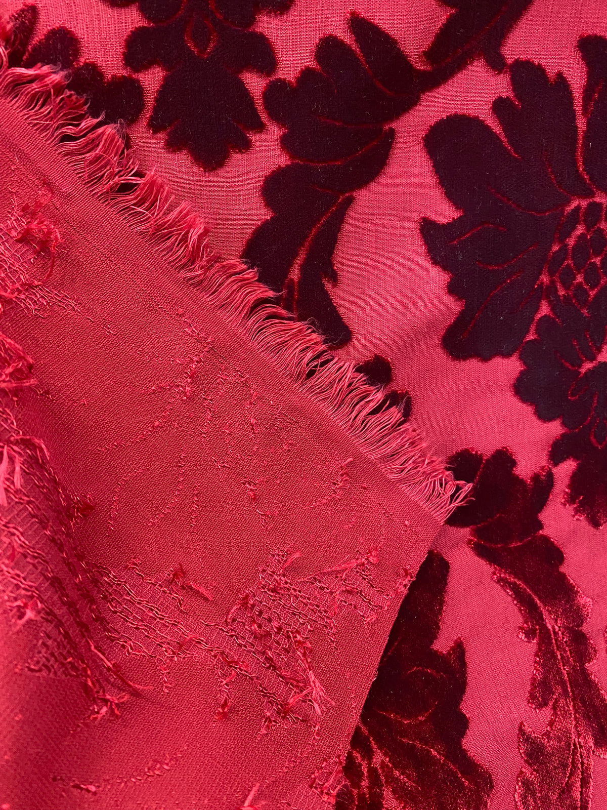 NEW! Prince Jasper - Designer Italian Venetian Burnout Damask Cut Velvet Red Fabric Upholstery - Fancy Styles Fabric Pierre Frey Lee Jofa Brunschwig & Fils