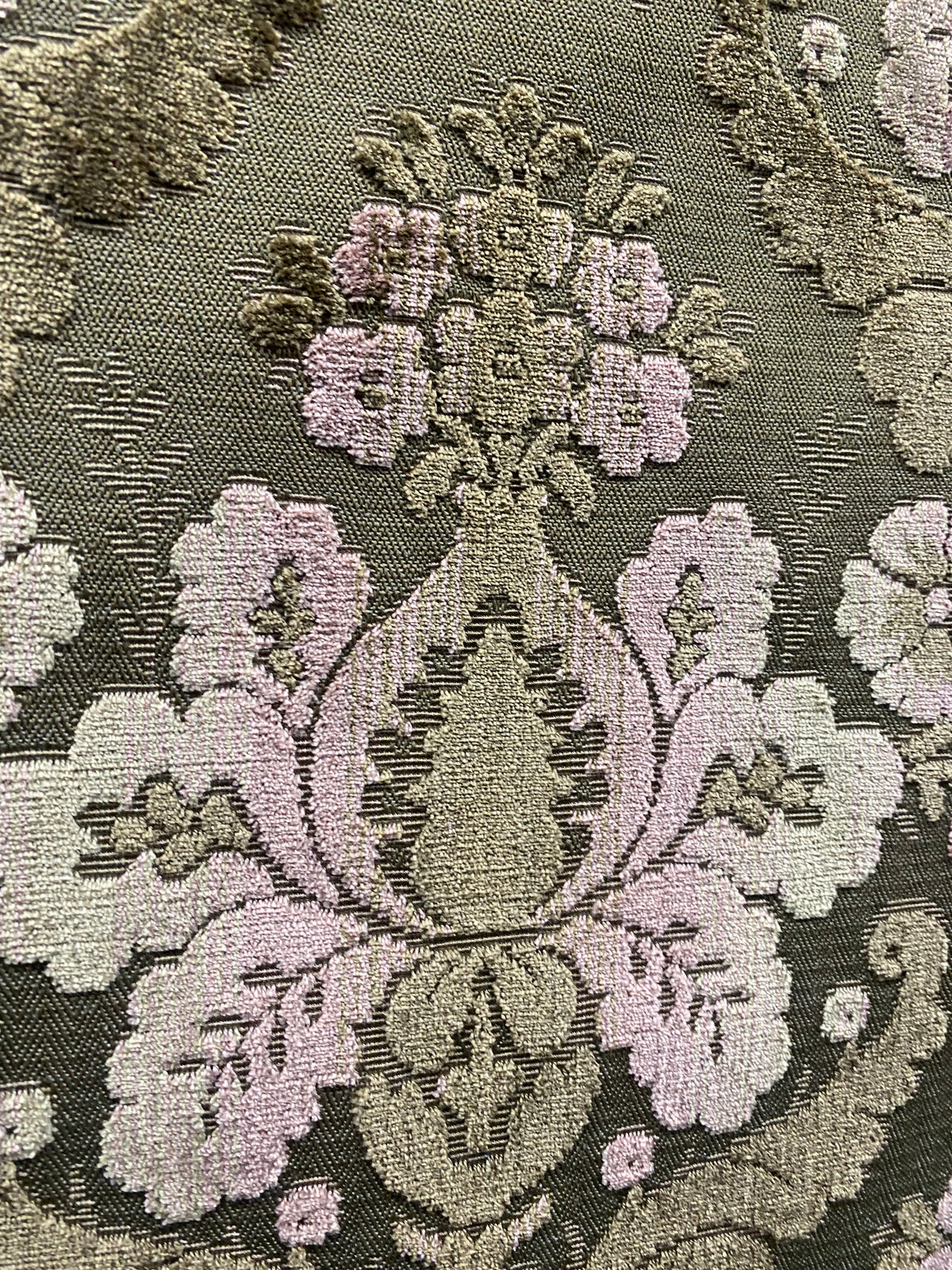 NEW! Duke Napoli Designer Venetian Italian Burnout Medallion Chenille Velvet Pink Taupe Fabric Upholstery Style# HG10008 - Fancy Styles Fabric Pierre Frey Lee Jofa Brunschwig & Fils