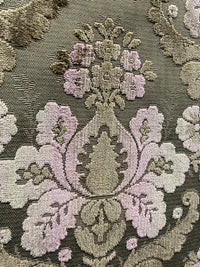 NEW! Duke Napoli Designer Venetian Italian Burnout Medallion Chenille Velvet Pink Taupe Fabric Upholstery Style# HG10008 - Fancy Styles Fabric Pierre Frey Lee Jofa Brunschwig & Fils