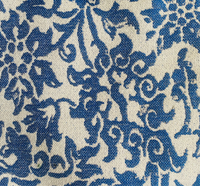 New! SUNBRELLA Indigo Blue Floral Waterproof Indoor Outdoor Upholstery Fabric - Fancy Styles Fabric Pierre Frey Lee Jofa Brunschwig & Fils
