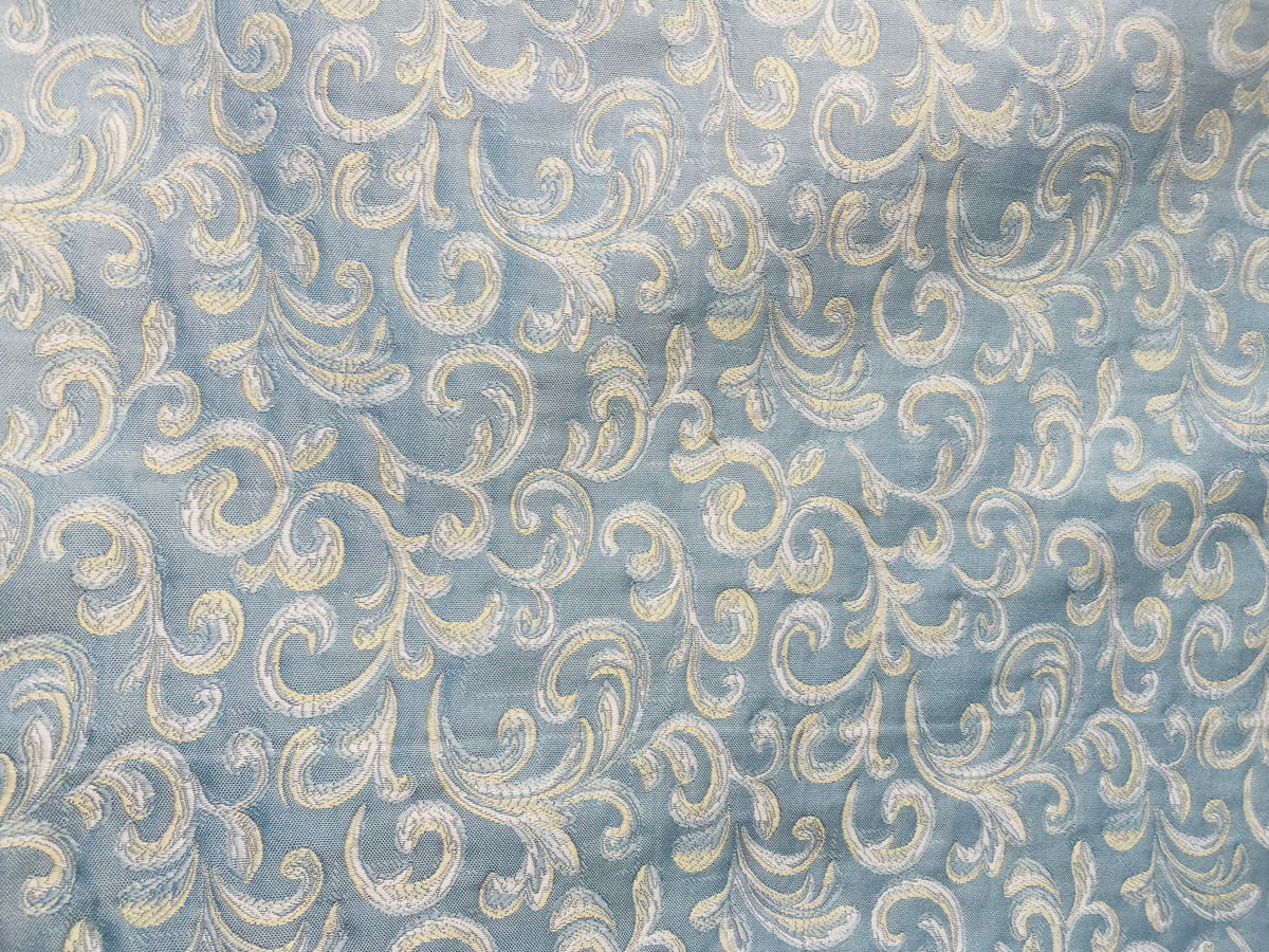 NEW! King Peter Designer Quilted Brocade Floral Upholstery Fabric- French Blue - Fancy Styles Fabric Pierre Frey Lee Jofa Brunschwig & Fils