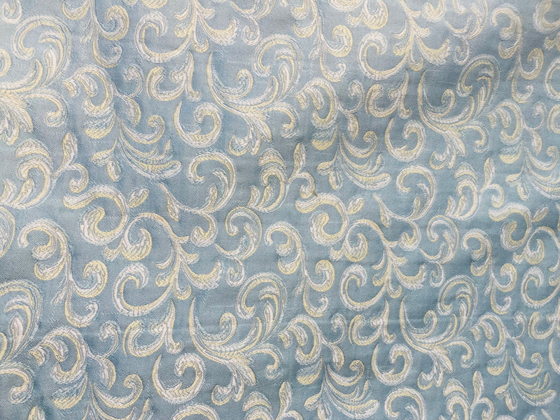 NEW! King Peter Designer Quilted Brocade Floral Upholstery Fabric- French Blue