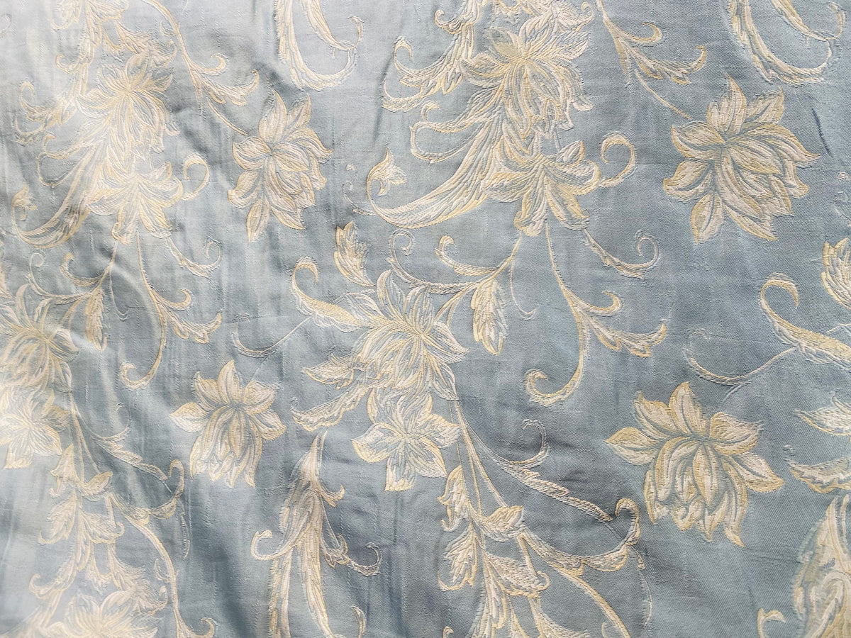NEW! Queen Petrie Designer Quilted Brocade Floral Upholstery Fabric- French Blue LL - Fancy Styles Fabric Pierre Frey Lee Jofa Brunschwig & Fils
