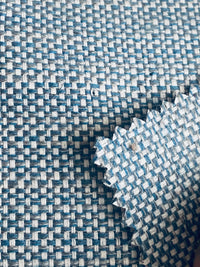 New! SUNBRELLA Blue White Melange Linen Inspired Waterproof Indoor Outdoor Upholstery Fabric - Fancy Styles Fabric Pierre Frey Lee Jofa Brunschwig & Fils