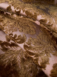 NEW! King John - Designer Italian Venetian Burnout Damask Cut Velvet Taupe Fabric Upholstery - Fancy Styles Fabric Pierre Frey Lee Jofa Brunschwig & Fils