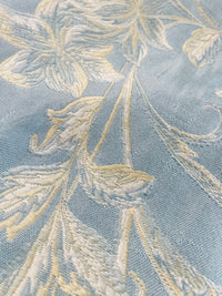 NEW! Queen Petrie Designer Quilted Brocade Floral Upholstery Fabric- French Blue LL - Fancy Styles Fabric Pierre Frey Lee Jofa Brunschwig & Fils
