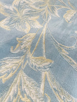 NEW! Queen Petrie Designer Quilted Brocade Floral Upholstery Fabric- French Blue