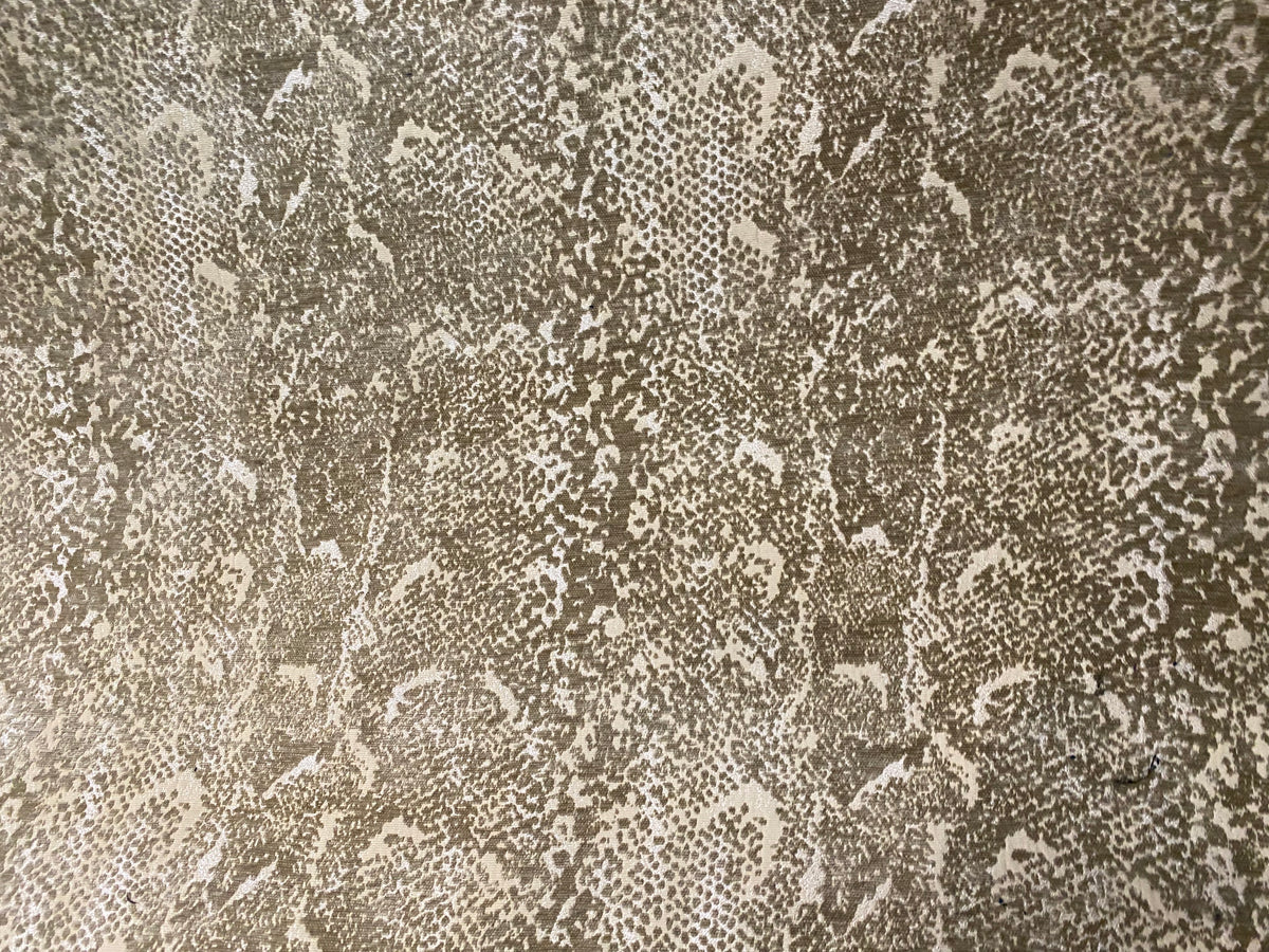 NEW Prince Stan Novelty Velevet Anaconda Snake Upholstery Fabric in White & Taupe - Fancy Styles Fabric Pierre Frey Lee Jofa Brunschwig & Fils