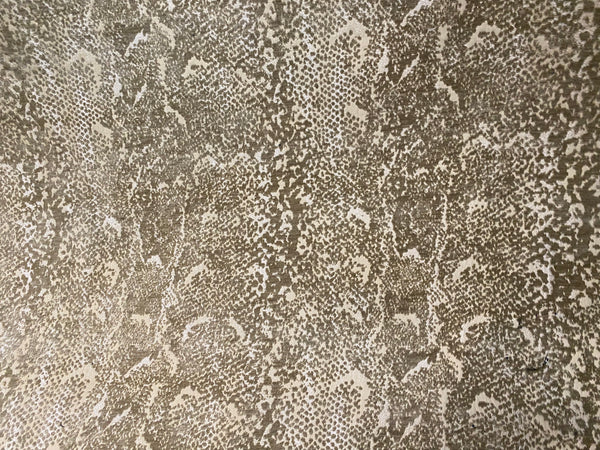 NEW Prince Stan Novelty Velevet Anaconda Snake Upholstery Fabric in White & Taupe - Fancy Styles Fabric Pierre Frey Lee Jofa Brunschwig & Fils