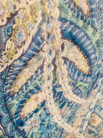 NEW Queen Lila Quilted Blanket Fabric Imported from Belgium- Upholstery & Drapery- Blue Melange