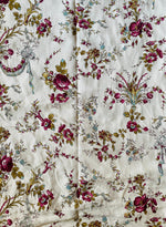 App Sale: 1/2 Yard Queen Rachel Designer 100% Linen Floral Fabric