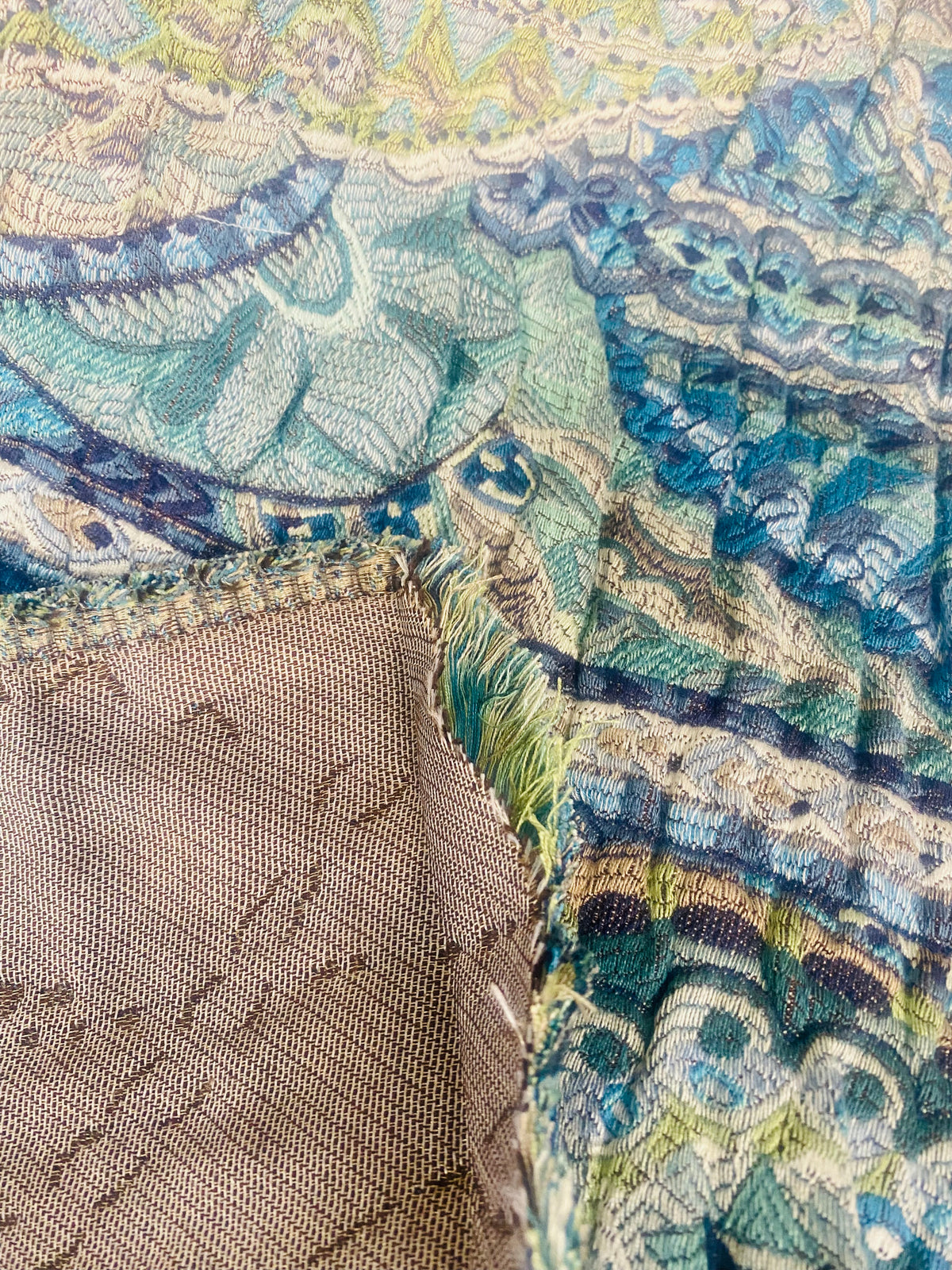 NEW Queen Lila Quilted Blanket Fabric Imported from Italy- Upholstery & Drapery- Blue Melange - Fancy Styles Fabric Pierre Frey Lee Jofa Brunschwig & Fils
