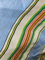 Back in stock! NEW Princess Penelope Designer 100% Silk Taffeta Stripes Fabric - Blue 55” Wide
