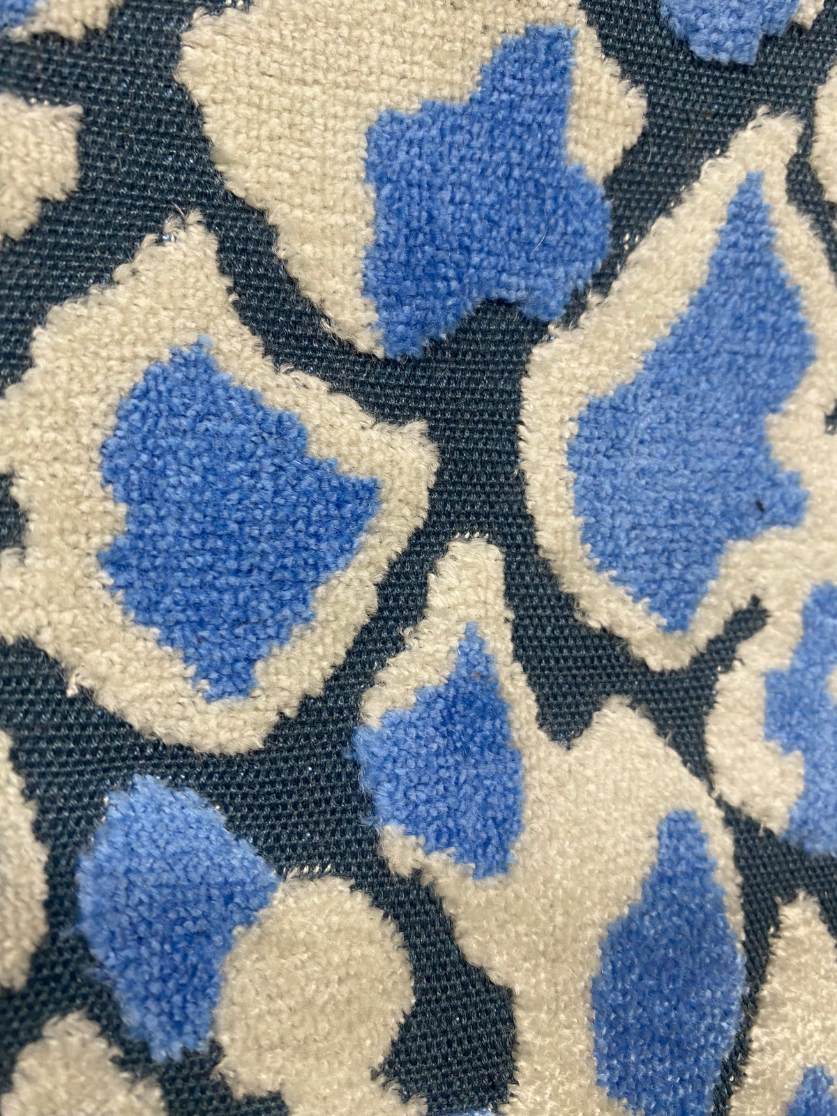 NEW Duchess Dugan Snow Leopard Novelty Upholstery Velvet Made in Italy Blue Style# HG10005 - Fancy Styles Fabric Pierre Frey Lee Jofa Brunschwig & Fils