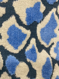 NEW Duchess Dugan Snow Leopard Novelty Upholstery Velvet Made in Italy Blue Style# HG10005 - Fancy Styles Fabric Pierre Frey Lee Jofa Brunschwig & Fils