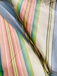 Back in stock! NEW Princess Penelope Designer 100% Silk Taffeta Stripes Fabric - Blue 55” Wide - Fancy Styles Fabric Pierre Frey Lee Jofa Brunschwig & Fils