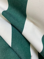NEW Lady Jacqueline Faded Polo Green Waterproof Decorating Fabric - 3” Green And White Stripes - Upholstery 55” Wide