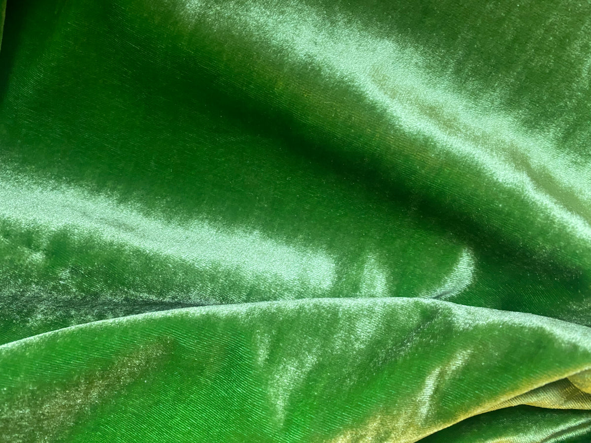NEW! Queen of The Dark- Leaf Green 100% Silk Velvet Fabric with Interfacing - Fancy Styles Fabric Pierre Frey Lee Jofa Brunschwig & Fils