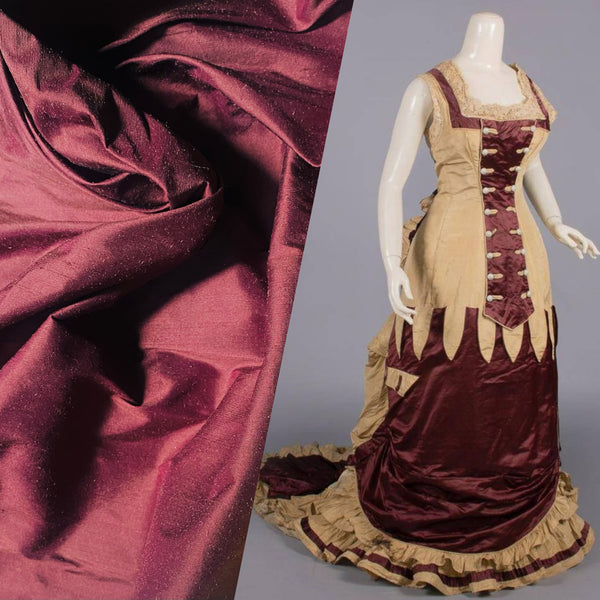 NEW Duchess Mable 100% Silk Dupioni - Solid Merlot - Fancy Styles Fabric Pierre Frey Lee Jofa Brunschwig & Fils