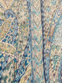 NEW Queen Lila Quilted Blanket Fabric Imported from Italy- Upholstery & Drapery- Blue Melange - Fancy Styles Fabric Pierre Frey Lee Jofa Brunschwig & Fils